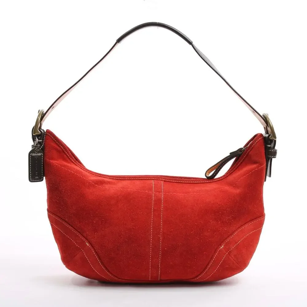 Authentic Coach Soho Y2K Red Suede Shoulder Bag